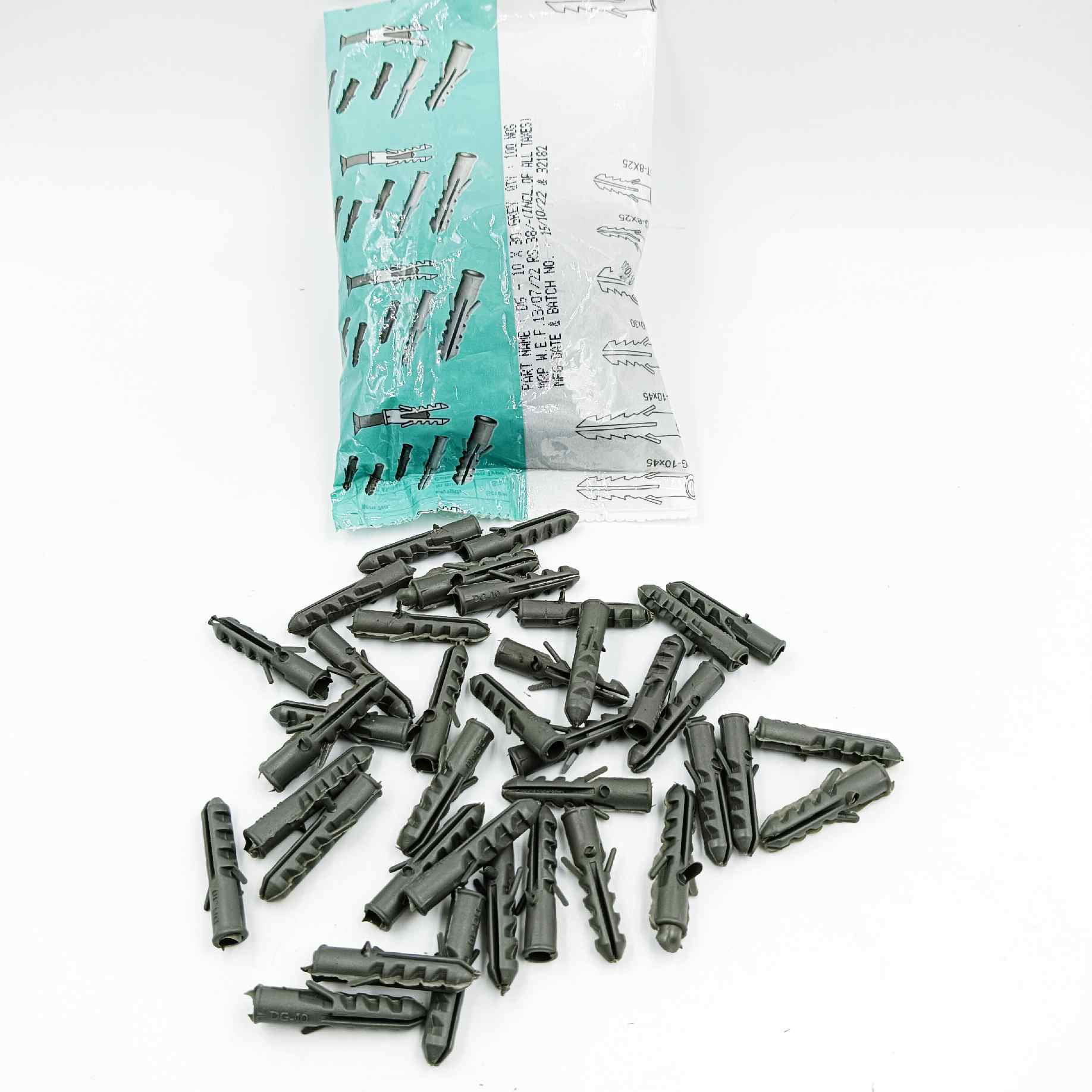 Best wall plug nylon gitti rawl plugs grey 5mm 6mm 8mm 10mm Nylon Sleeves (pack of 100pc)Perfect for Concrete wall, Masonry,tiles and Other Building Materials (1447)