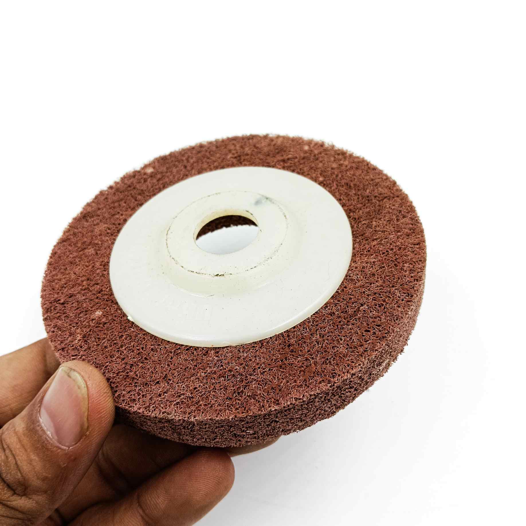 Steel polishing pad red 4inch buffing disc abrasive paint &amp; rust remover sanding wheel accessories for angle grinder 115mmX13mm (1488)