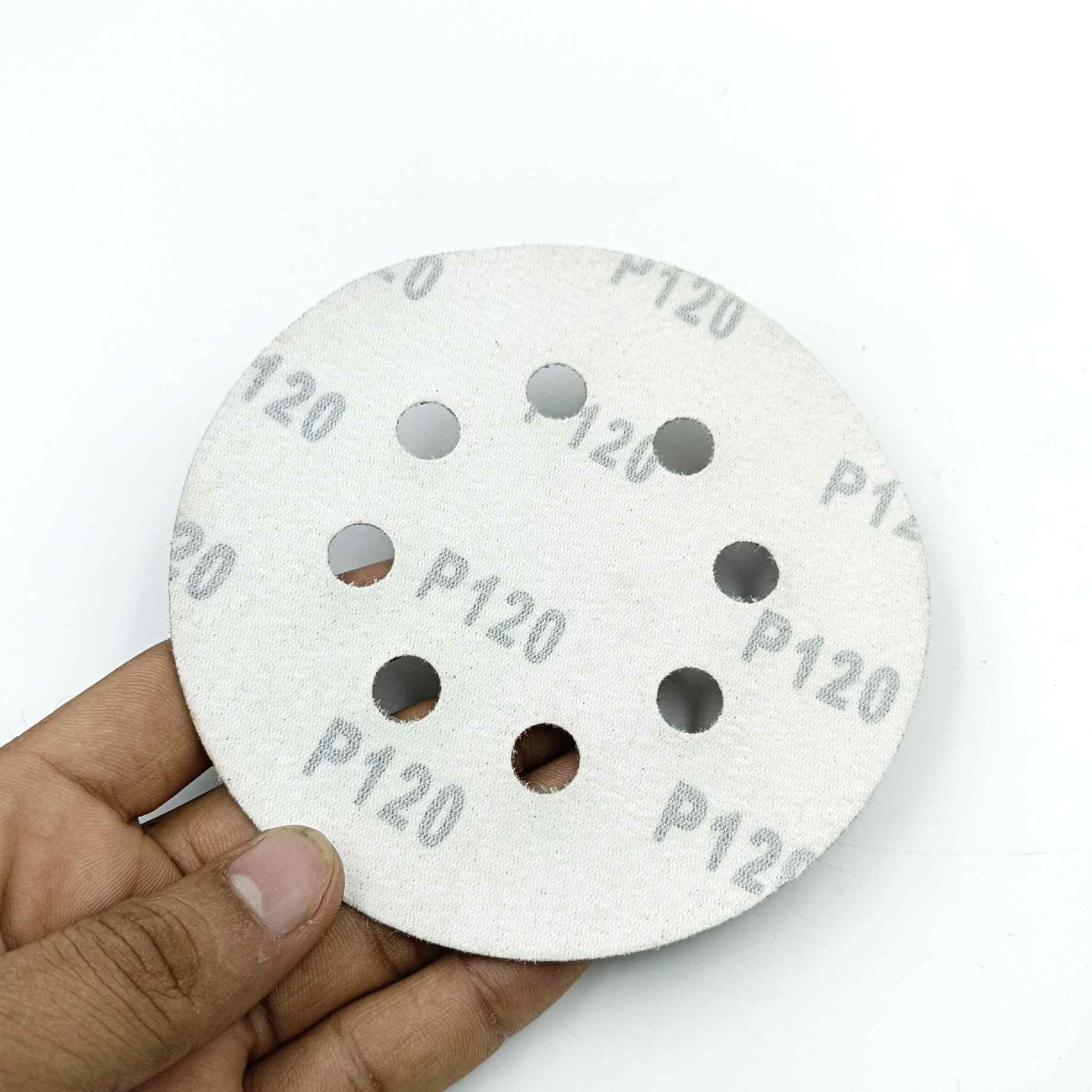 Welcro paper sand paper round 5inch velcro Hook and Loop Adhesive Sanding Discs Sandpaper for Random Orbital Sander or angle grinder grit:36,60,80,100,120,220,320 (1468)