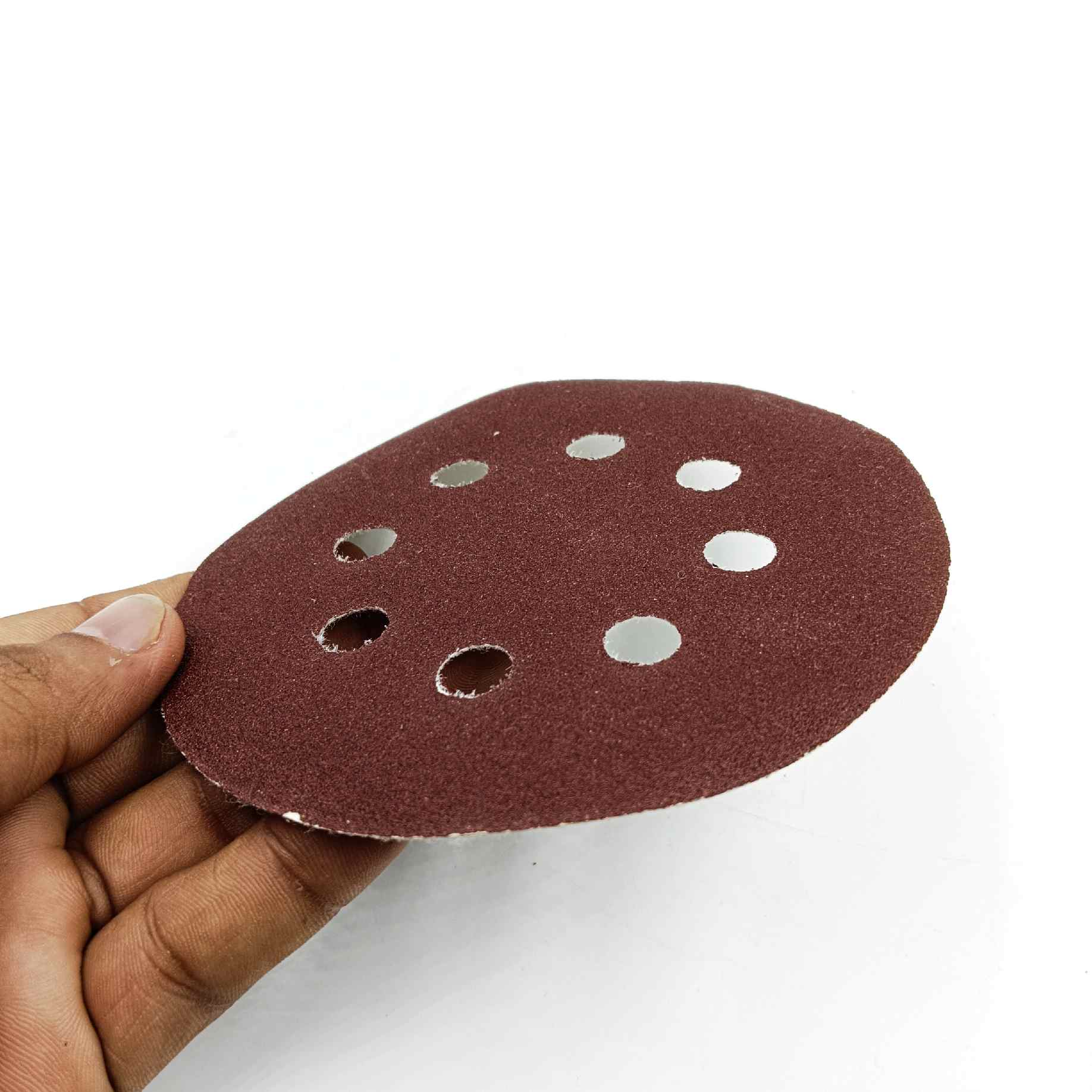 Welcro paper sand paper round 5inch velcro Hook and Loop Adhesive Sanding Discs Sandpaper for Random Orbital Sander or angle grinder grit:36,60,80,100,120,220,320 (1468)