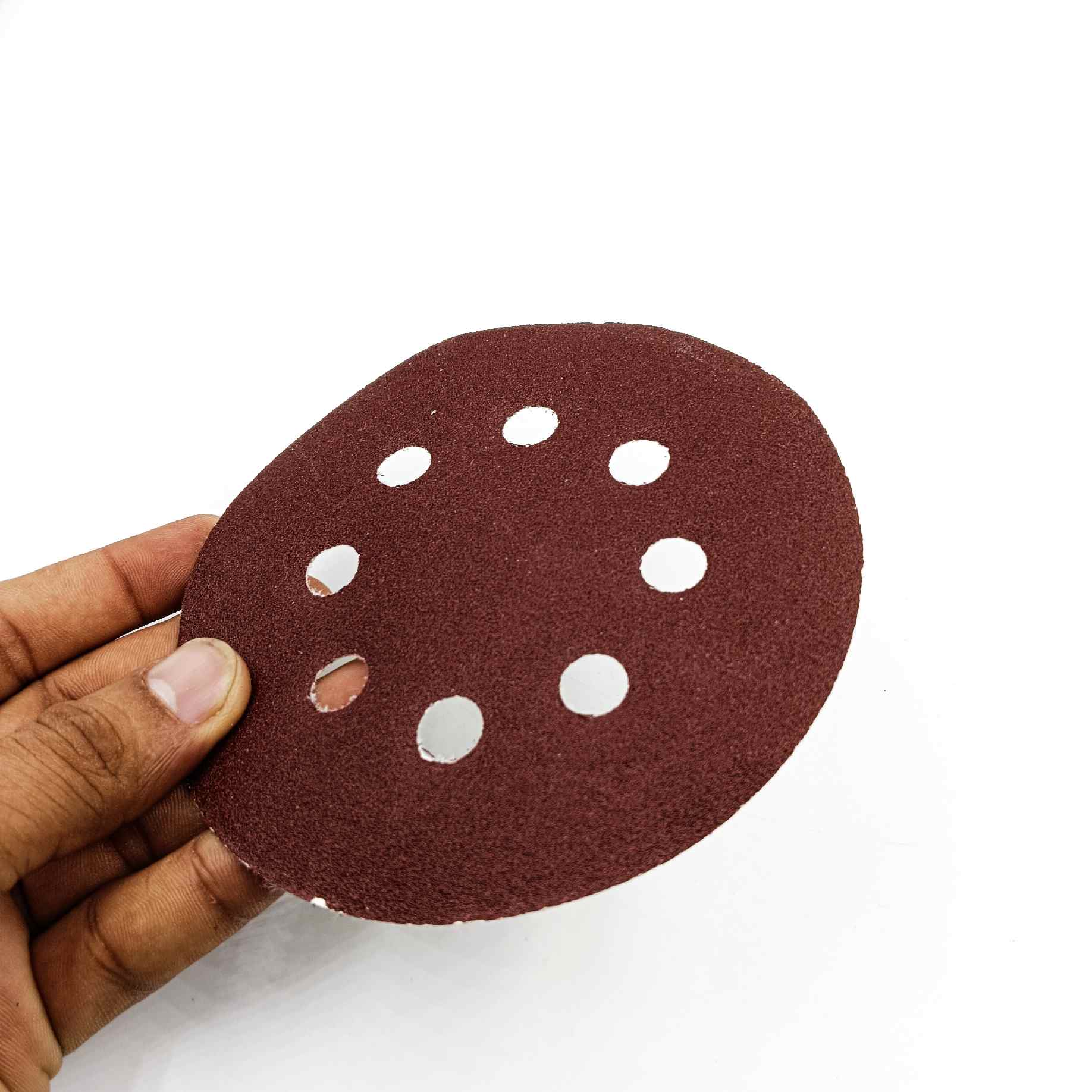 Welcro paper sand paper round 5inch velcro Hook and Loop Adhesive Sanding Discs Sandpaper for Random Orbital Sander or angle grinder grit:36,60,80,100,120,220,320 (1468)