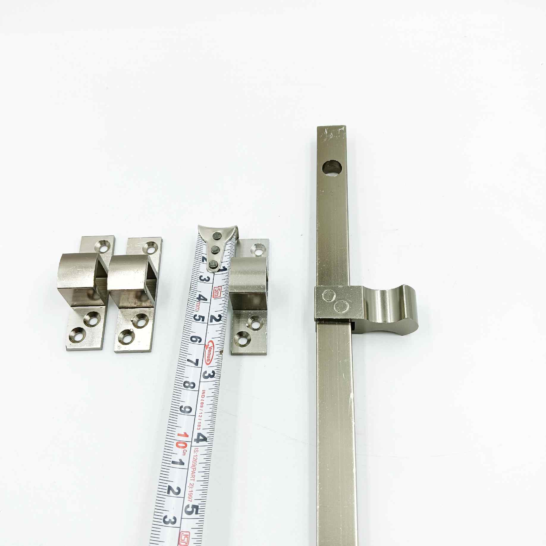 Door latch flat aluminium steel finish 8inch for aluminium door,fiber door,wooden door etc (1490)