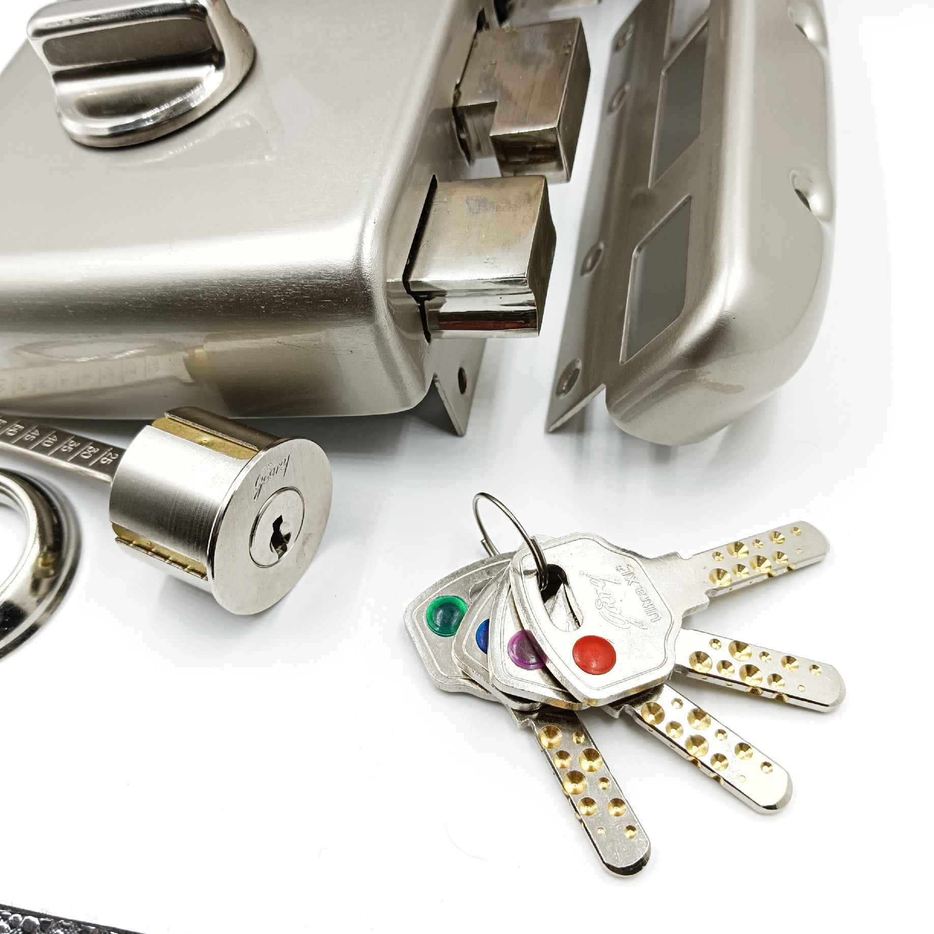 Godrej maindoor lock 4451 centaur for double doors 5 years warranty satin finish free installation (1542)