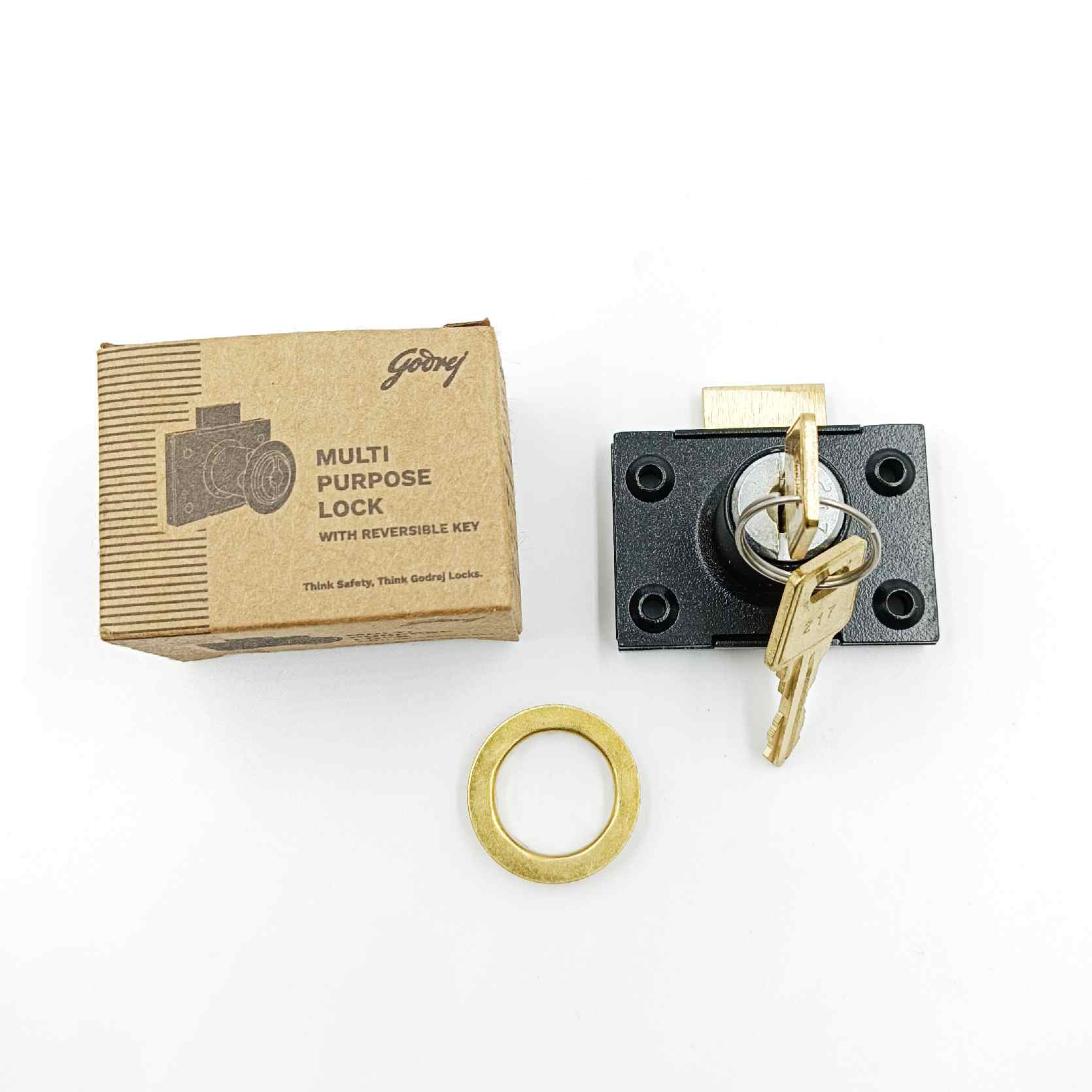 Godrej drawer lock multi lock 9350 multipurpose lock black square 1 year warrenty (1551)