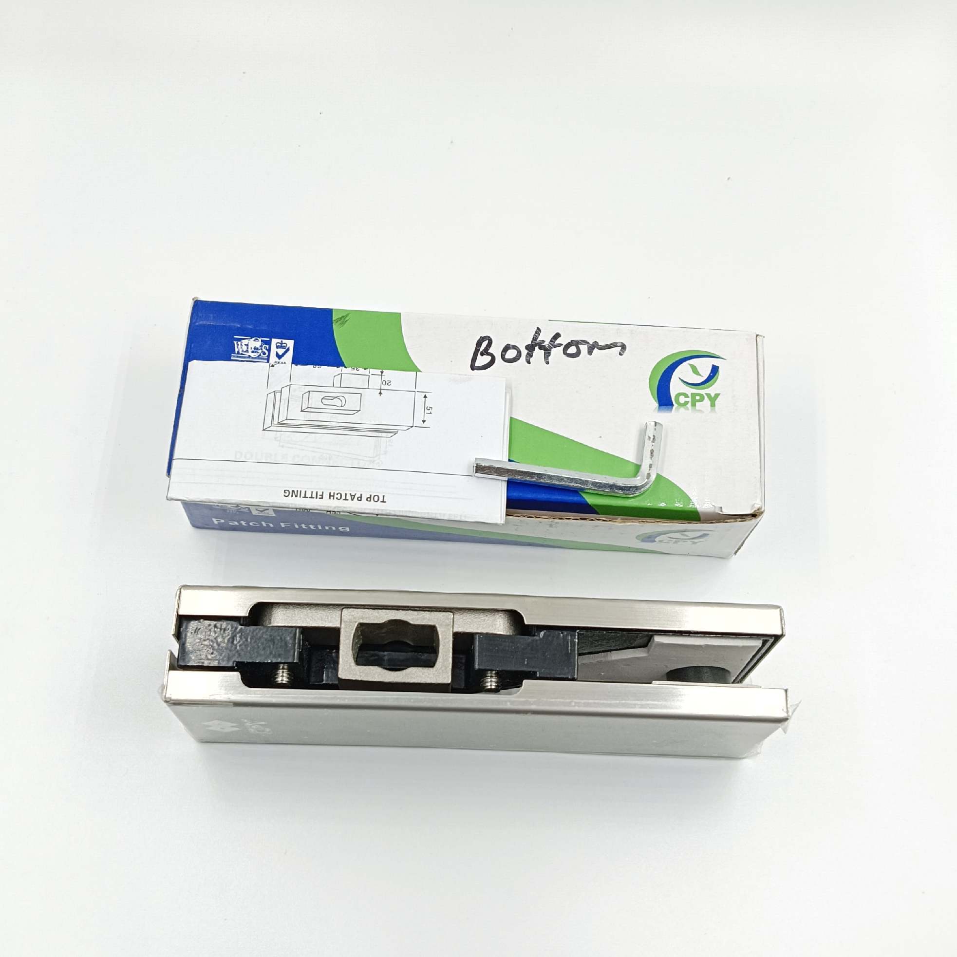 Glass Door bottom Patch Pivot Patti glass door Fitting Accessories Patch bottom Stainless Steel for Tempered or toughened glass 10mm to 12mm (1665)