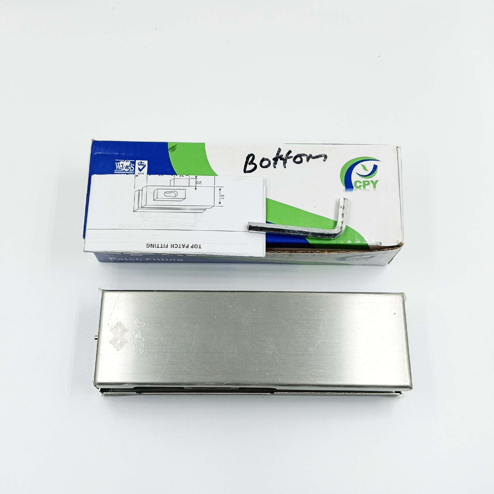 Glass Door bottom Patch Pivot Patti glass door Fitting Accessories Patch bottom Stainless Steel for Tempered or toughened glass 10mm to 12mm (1665)