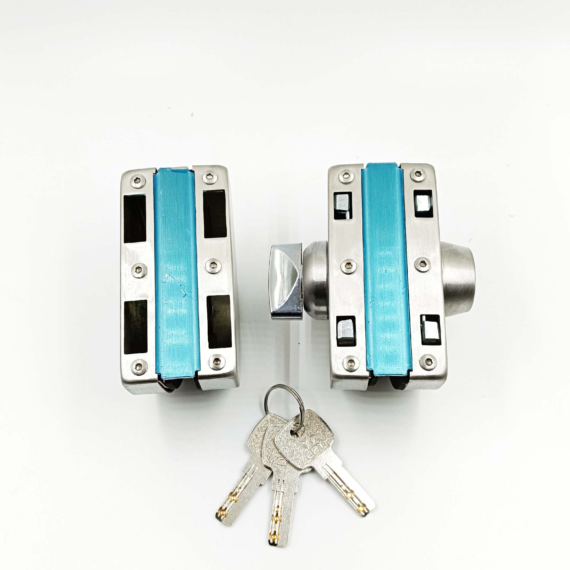 Glass door lock double glass to glass 12mm glass key and knob 318 (1619)
