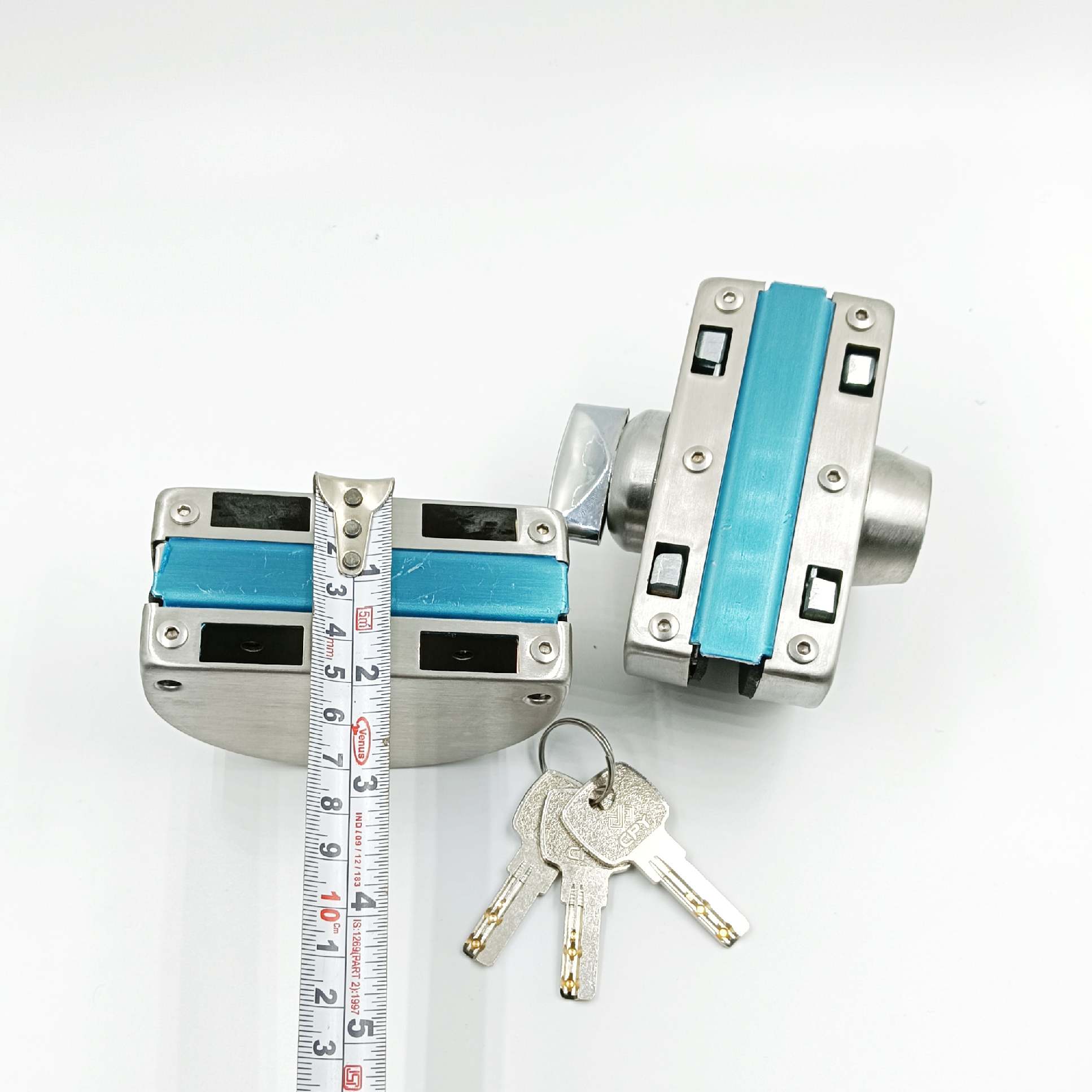 Glass door lock double glass to glass 12mm glass key and knob 318 (1619)