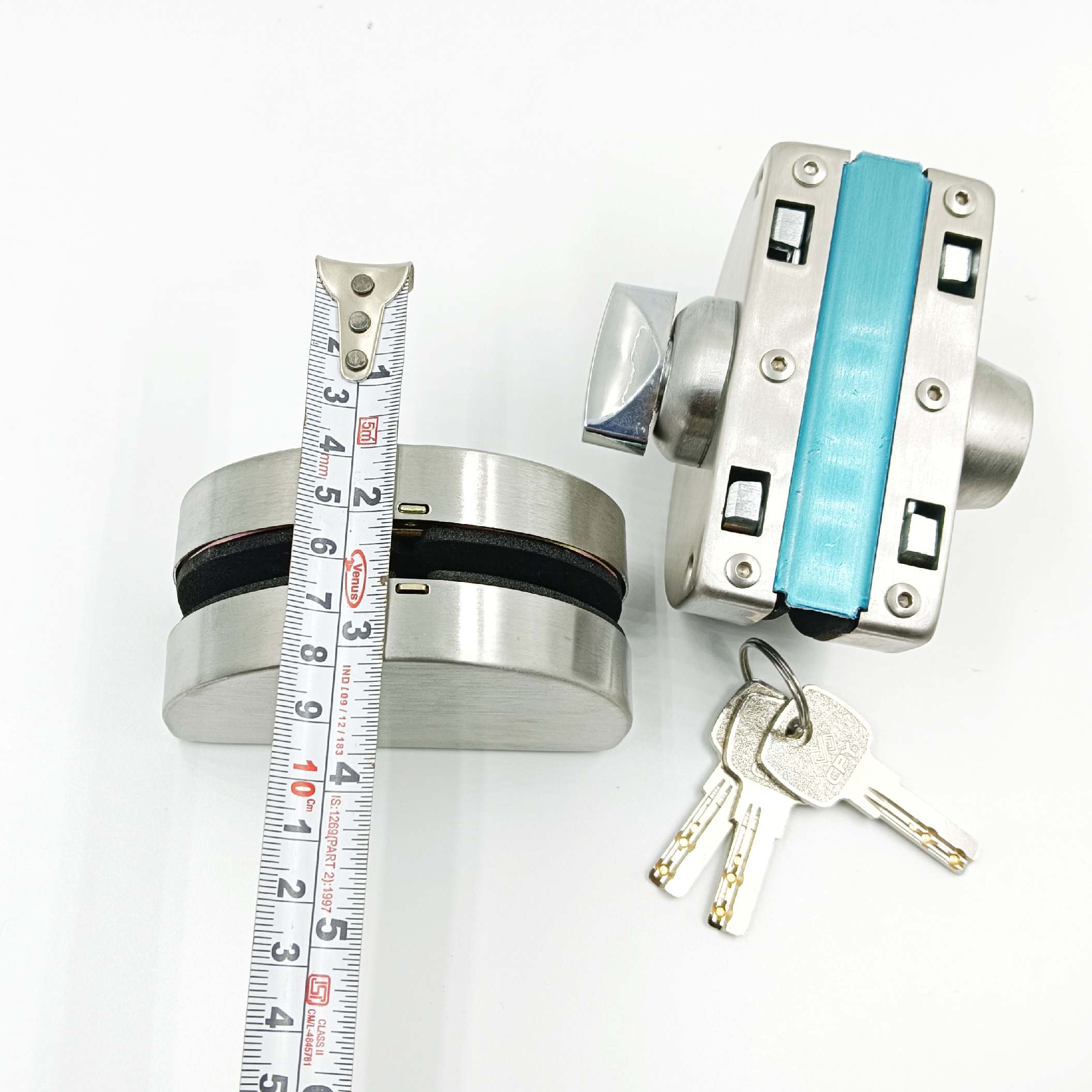 Glass door lock double glass to glass 12mm glass key and knob 318 (1619)