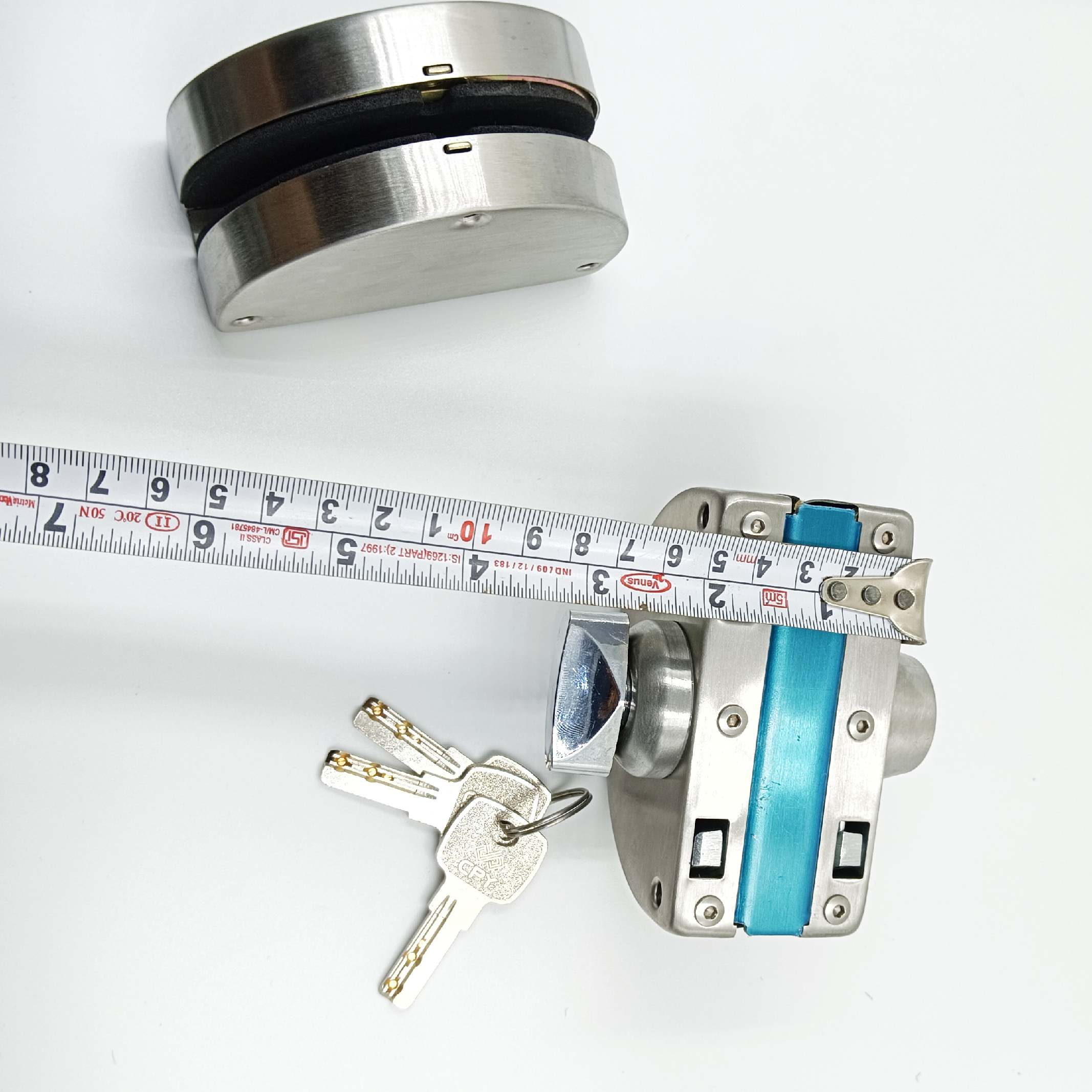 Glass door lock double glass to glass 12mm glass key and knob 318 (1619)