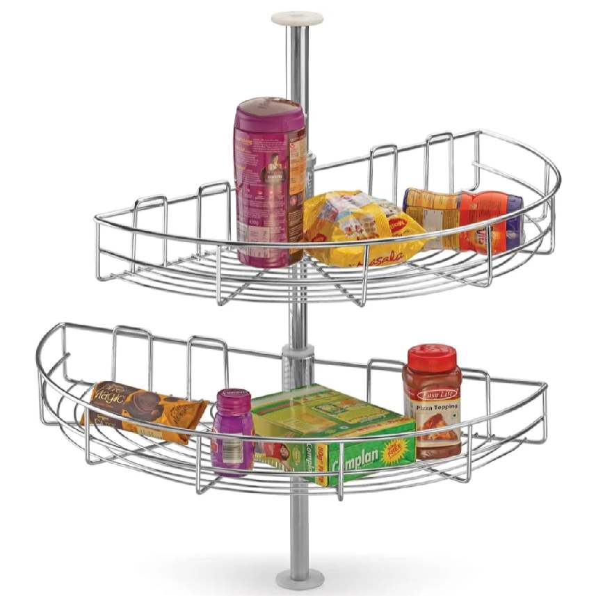 Godrej D Tray corner wire Basket Stainless Steel, 650mm diameter Modular Kitchen Cabinets (1730)
