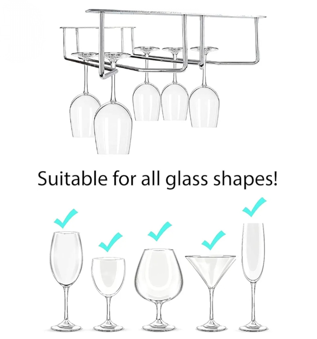 Wine glass holder double Ebco WGHD-08-14-03 Stainless 304 grade 350mm 15 years warrenty (2234)
