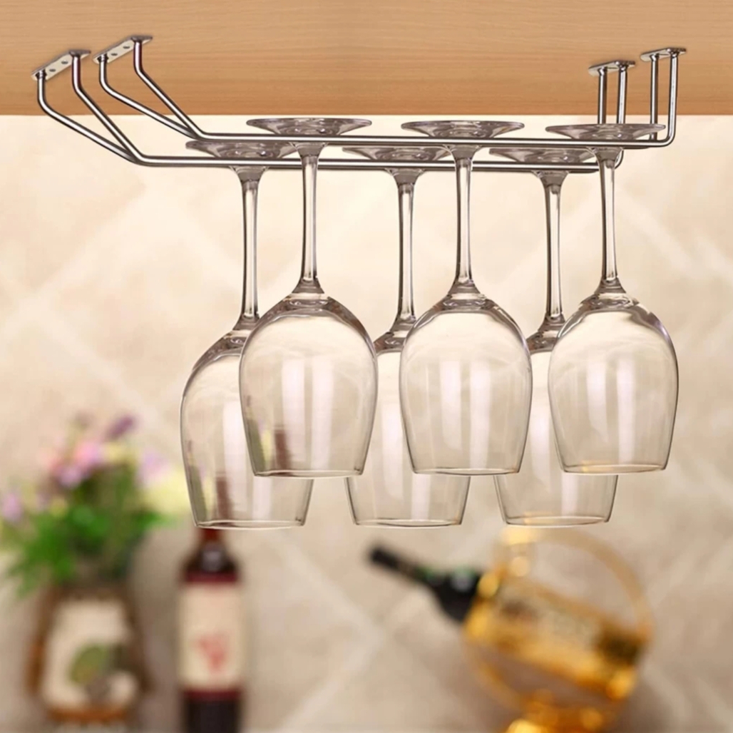 Wine glass holder double Ebco WGHD-08-14-03 Stainless 304 grade 350mm 15 years warrenty (2234)