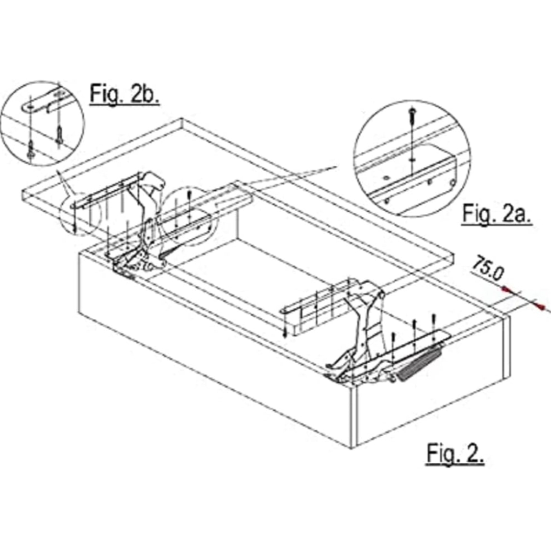 Ebco table lift 200 with damper softclose Lift-up top Coffee Table, Furniture Hardware Fitting Support Frame TL-200 (2325)