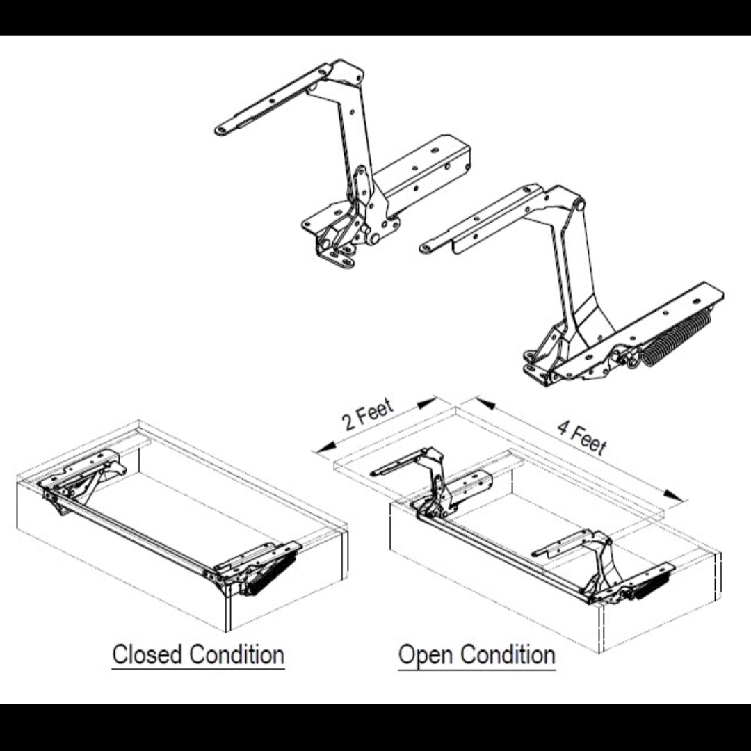 Ebco table lift 200 with damper softclose Lift-up top Coffee Table, Furniture Hardware Fitting Support Frame TL-200 (2325)