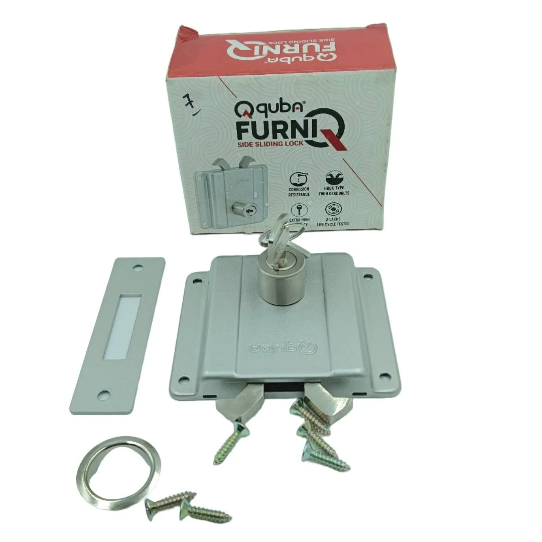 Sliding Door Side Lock Quba Furniq Q-203-SSL-25-SS Hook type 25mm with ultra key 3 years warrenty (2121)