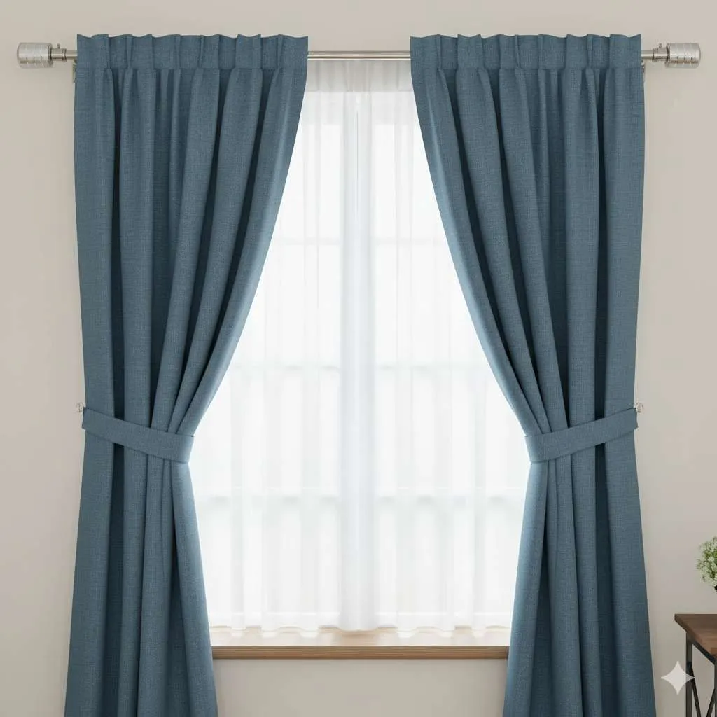 Steel Curtain Bracket Silver Finish 4 Line (Pack of 2pc ) End Ball (3049)