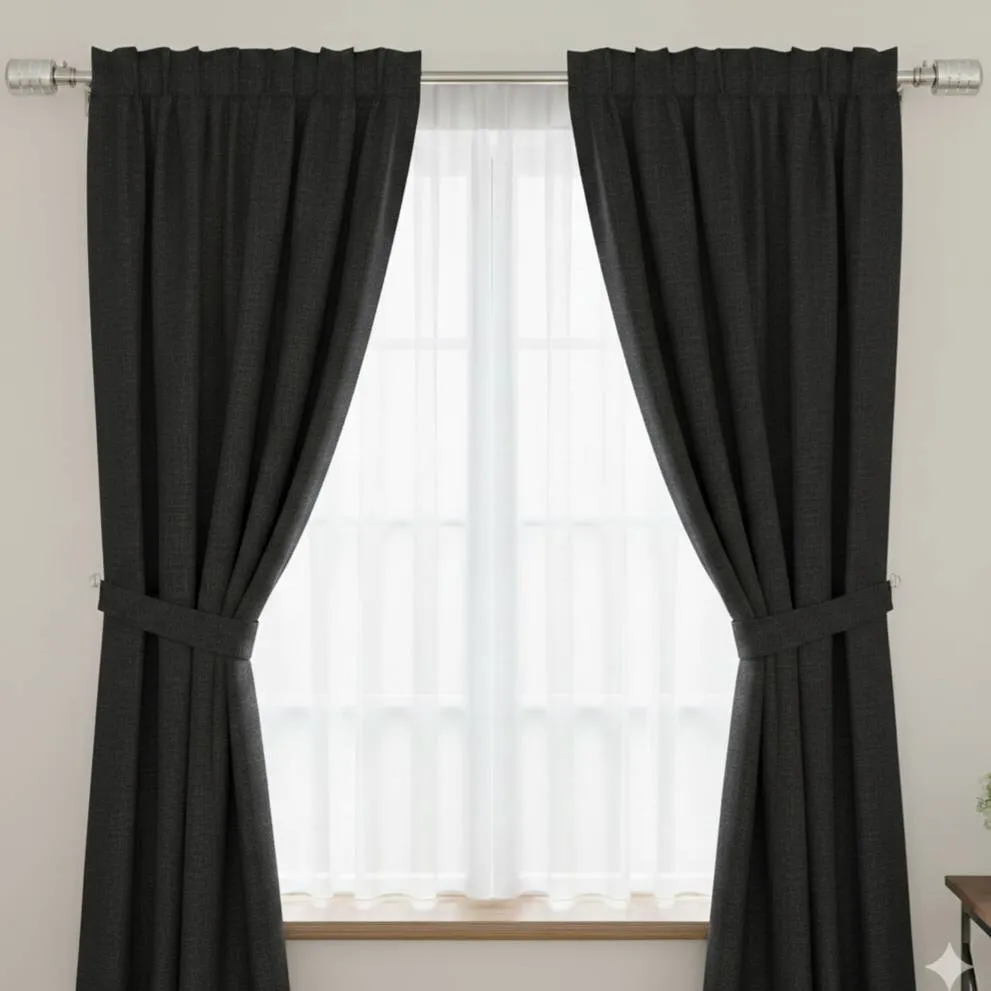 Steel Curtain Bracket Silver Finish 4 Line (Pack of 2pc ) End Ball (3049)