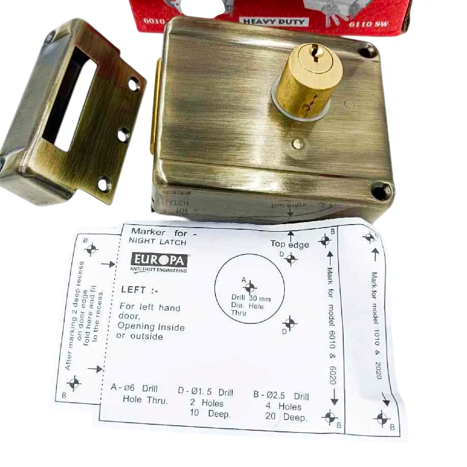 Europa maindoor lock 6120AB 2CK antique finish rim dead lock (1035)