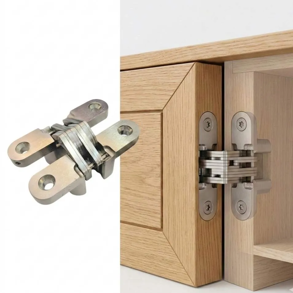 Concealed door hinge for hidden door 4/2/CDH5 (70mm*16mm)  SOS hinge steel finish set of 2pcs Zipco(ebco)(2919)