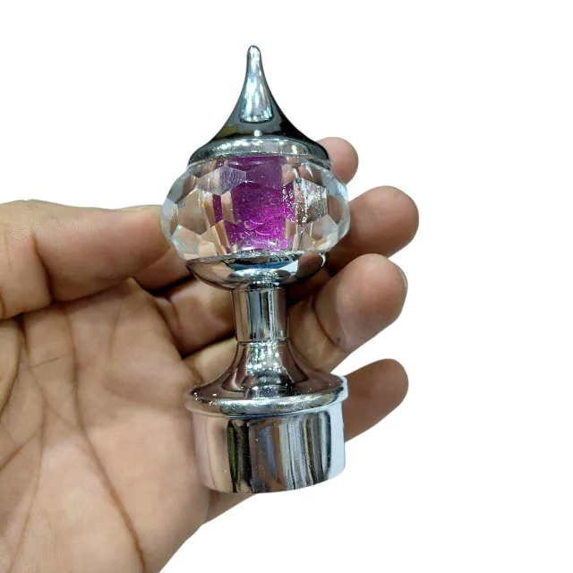 Curtain bracket steel crome finish with crystal glass diamond model (pack of 2pc bracket only) D-9066 (2816)