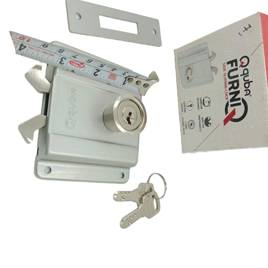 Sliding Door Side Lock Quba Furniq Q-203-SSL-25-SS Hook type 25mm with ultra key 3 years warrenty (2121)