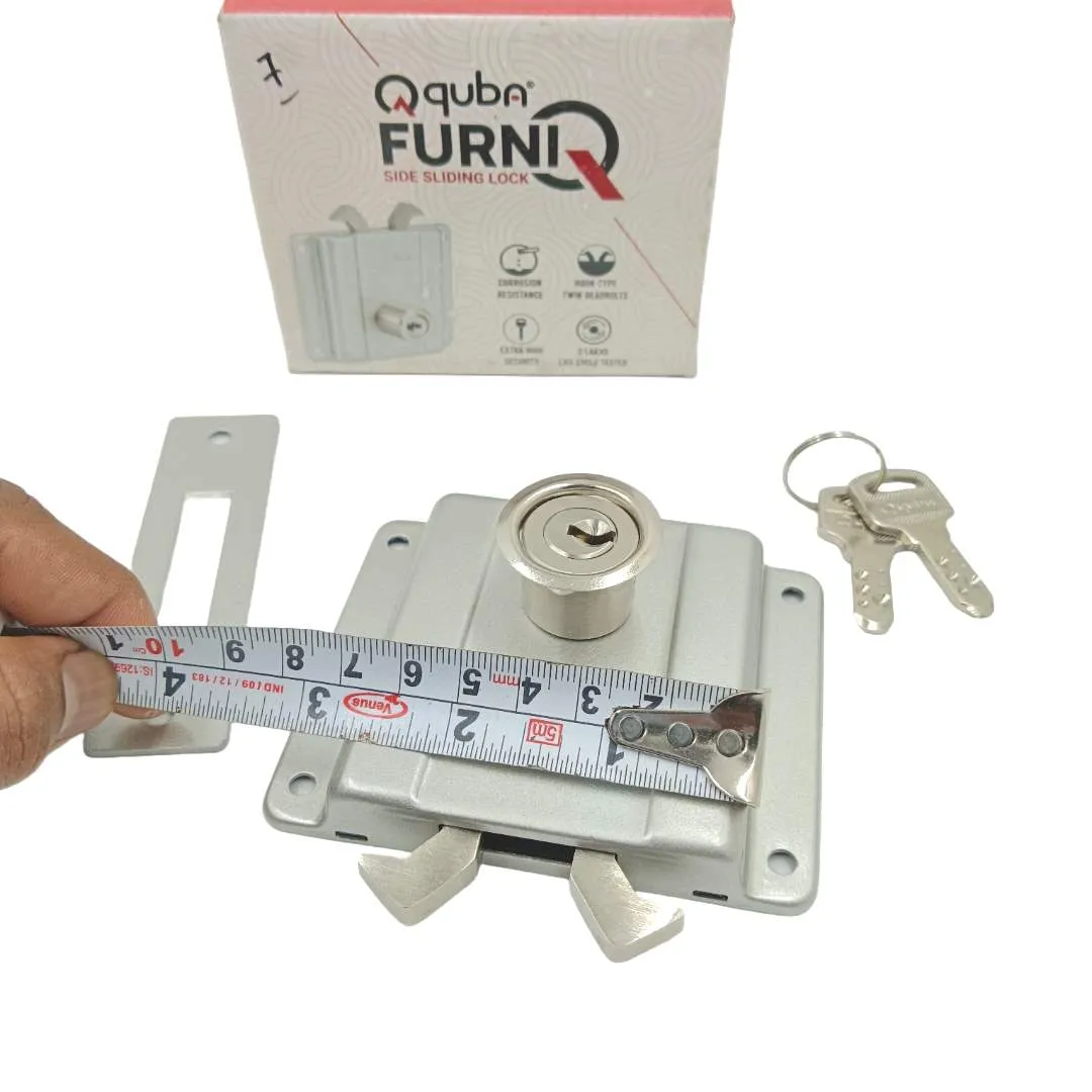 Sliding Door Side Lock Quba Furniq Q-203-SSL-25-SS Hook type 25mm with ultra key 3 years warrenty (2121)