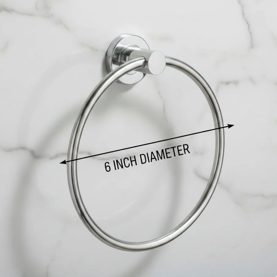 Towel Ring Round Stainless steel 6mm Solid Rod Heavy Towel Hanger (1192)