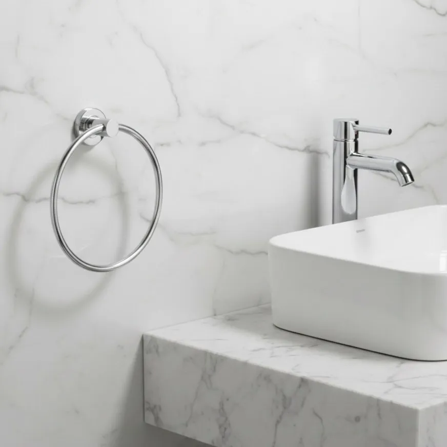 Towel Ring Round Stainless steel 6mm Solid Rod Heavy Towel Hanger (1192)