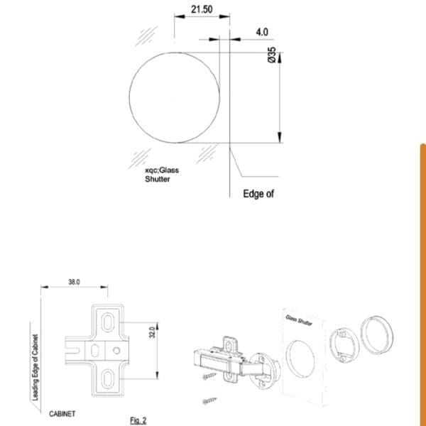 Ebco Glass door Auto hinges soft close HGD1-35-SC 1years mechanism warrenty (2372)