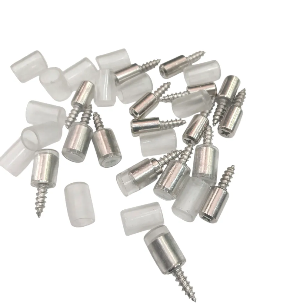Shelf Pin Direct Screw Type Steel Heavy With Rubber Grip Transperent For Wardrobe Shelf of Glass/Wood (2575)