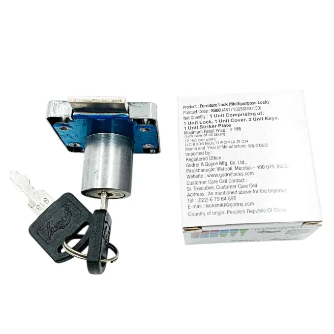 Godrej drawer lock 8000 furniture lock steel 20mm cabinet lock popular Multipurpose lock (1555)
