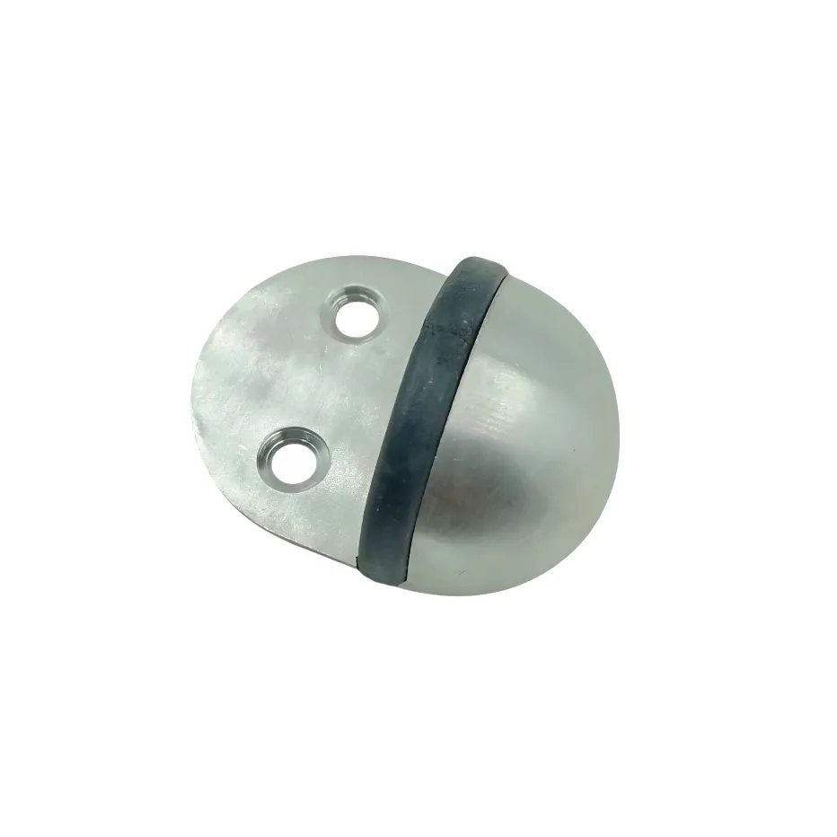 Steel Floor Door Stopper 1 Inch - Heavy Duty with Protective Rubber Bush For Glass OR Wooden Doors (2501)