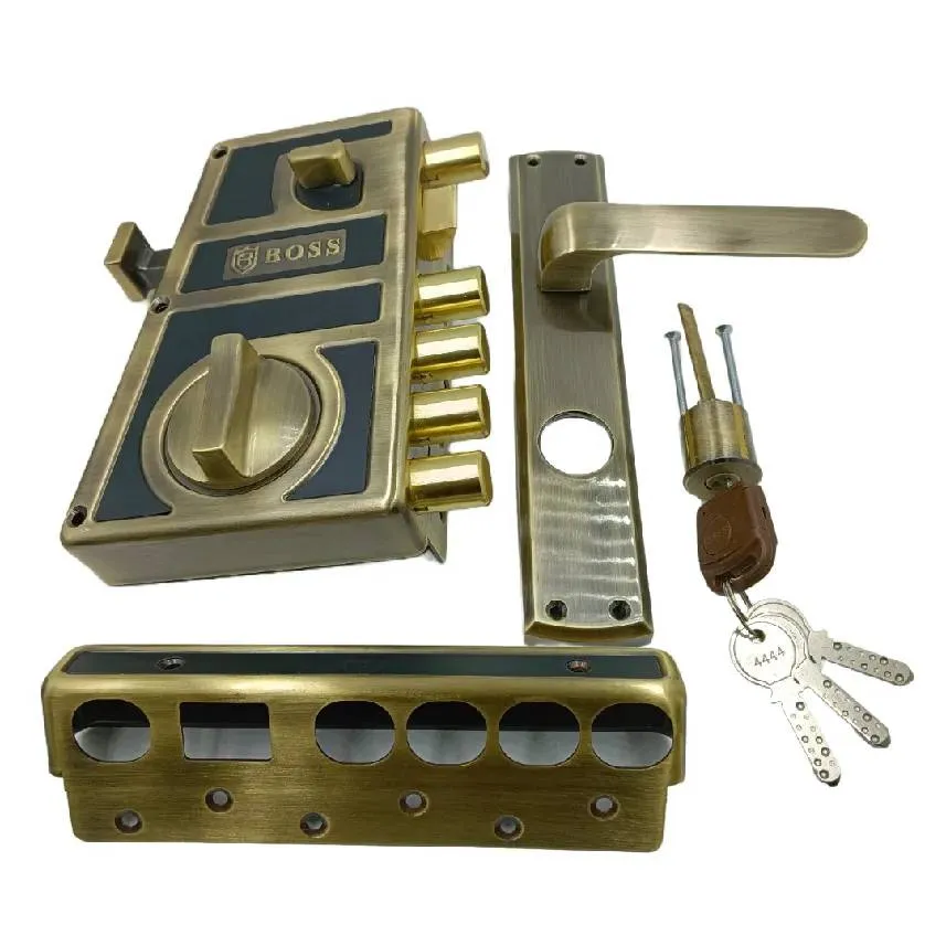 Boss Maindoor Lock With Mortise Handle Ultra Titan Bolt Antique Finish UTLH7511AB(left) and UTRH7511AB(right) 15 years warrenty (1034)