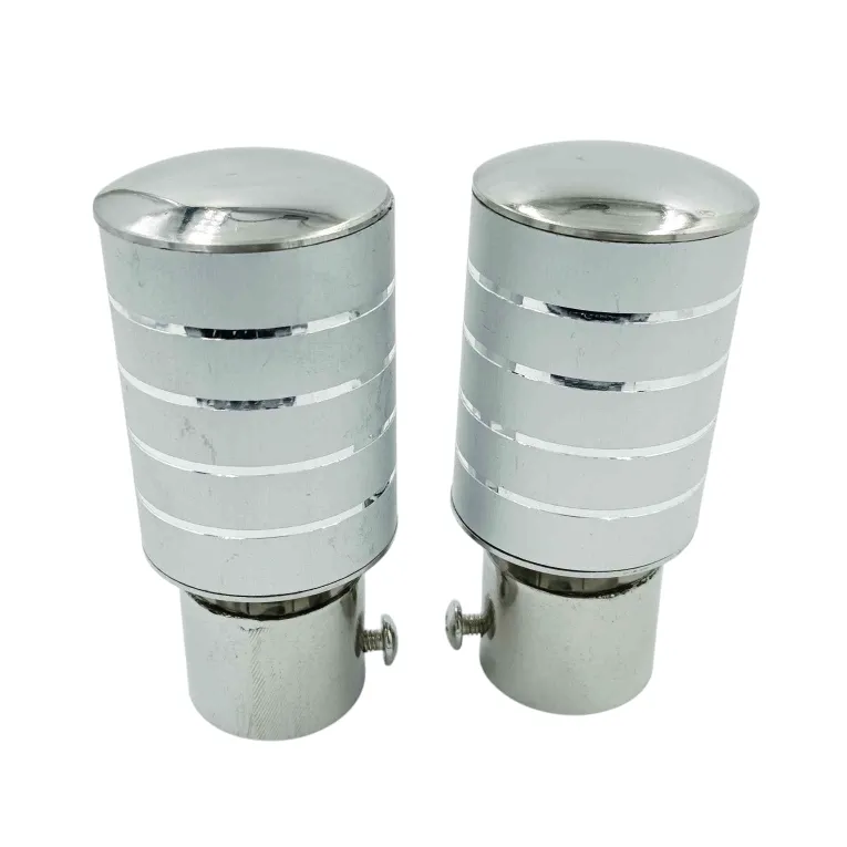 Steel Curtain Bracket Silver Finish 4 Line (Pack of 2pc ) End Ball (3049)