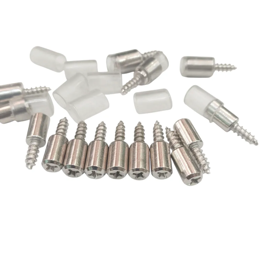 Shelf Pin Direct Screw Type Steel Heavy With Rubber Grip Transperent For Wardrobe Shelf of Glass/Wood (2575)
