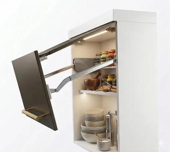 Bi-fold liftup system soft close double door lift up for kitchen cabinet doors 5 years warrenty  (1181)
