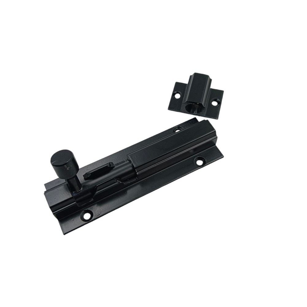 Maindoor Tower bolt Black matt finish 10mm rod 4",6",8",10" aluminium (2315)