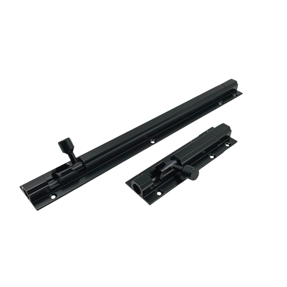 Maindoor Tower bolt Black matt finish 10mm rod 4",6",8",10" aluminium (2315)