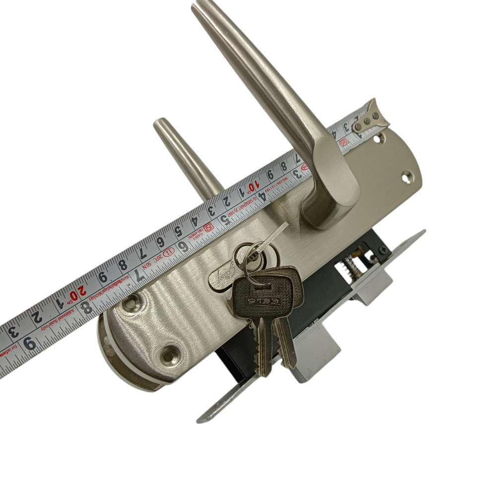 Godrej cylindrical Mortise lock 7750 satin finish door handle with lock set  175mm 1 years warrenty ultra key (2320)
