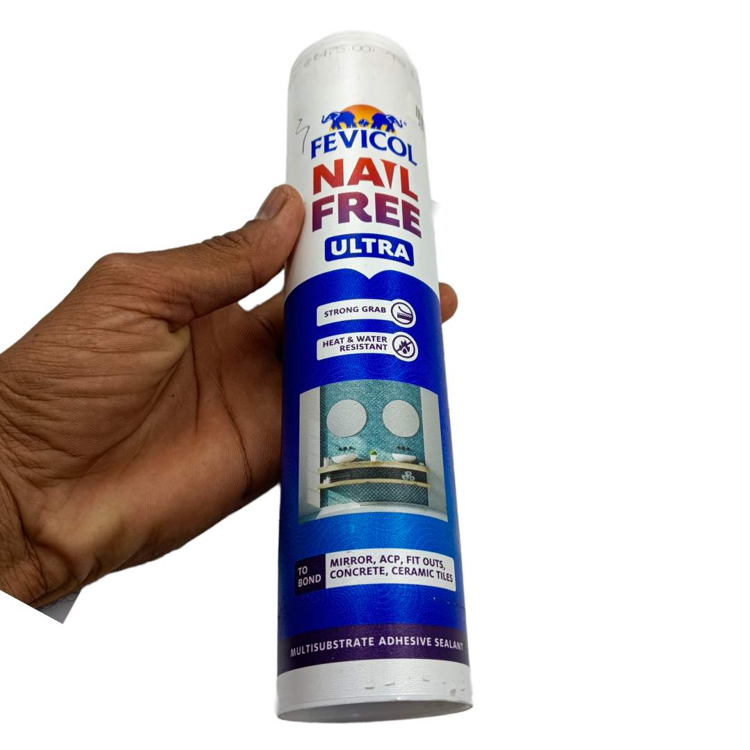 Fevicol nail free ultra no nails gum construction adhesive for bonding building materials,mirror,acp,concrete,ceramic tiles etc pidilite 435gm (2336)