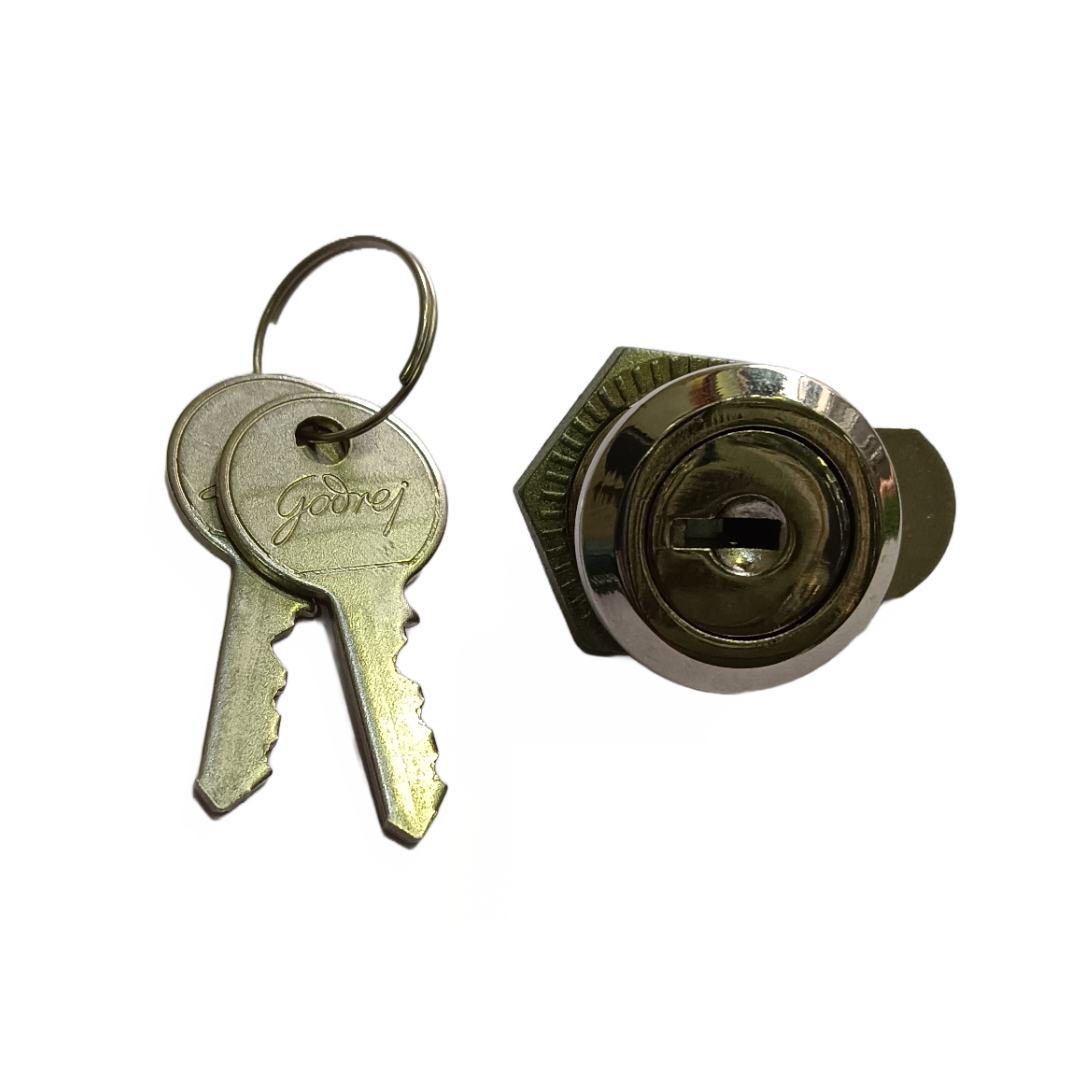 Godrej Cam Lock 5 lever 25mm 3097 with 2 Keys Drawer furniture Lock 12mm (2341)