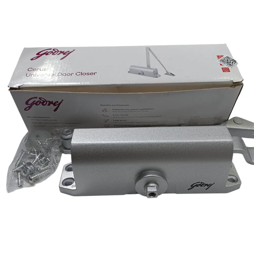 Godrej door closer 5285 cerus 85kg capacity 3years warrenty universal door closer silver finish (1025)