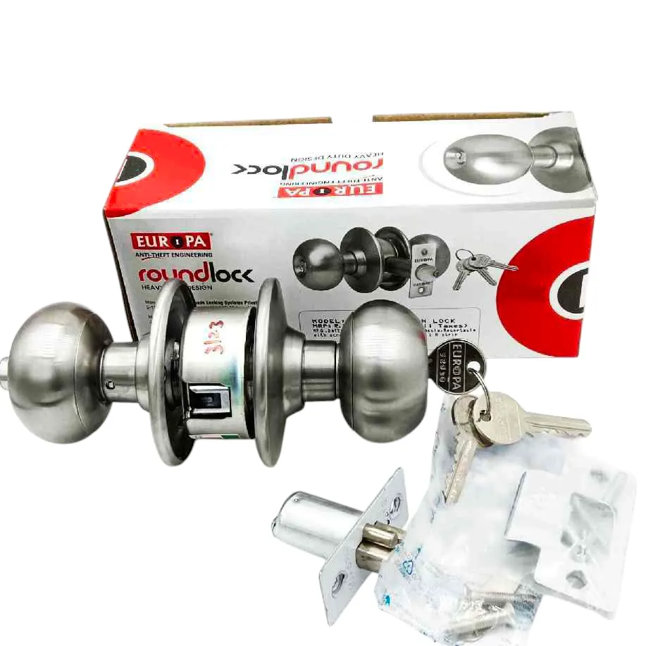 Europa Cylindrical lock R150SS steel finish for bedroom 7 years warenty (1030)