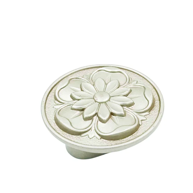 Drawer knob round 50mm satin matt finish D-211 flower design(1046)