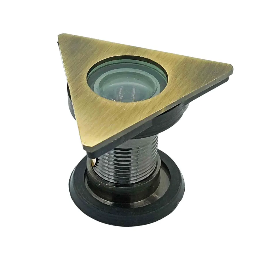 Triangle Door eye viewer crystal clear view brass antique(1143)