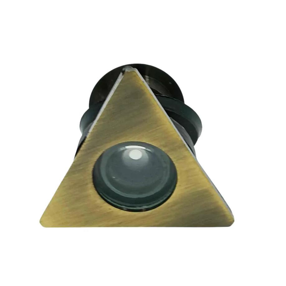 Triangle Door eye viewer crystal clear view brass antique(1143)