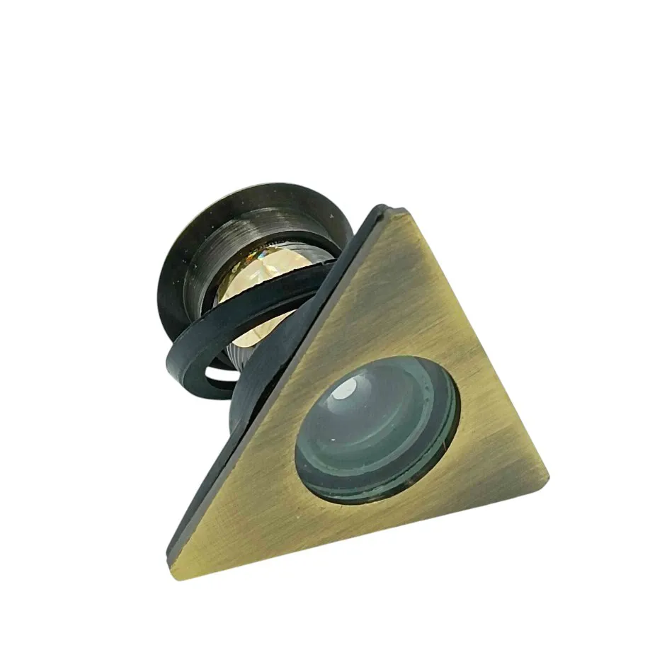 Triangle Door eye viewer crystal clear view brass antique(1143)