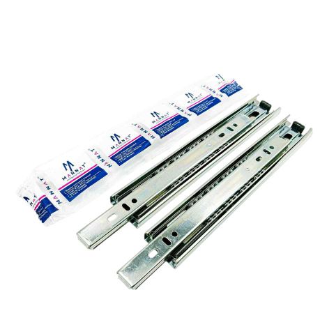 Telescopic channel 30kg capacity drawer channel zinc medium ball bearing 10",12",14",16",18",20" (1401)