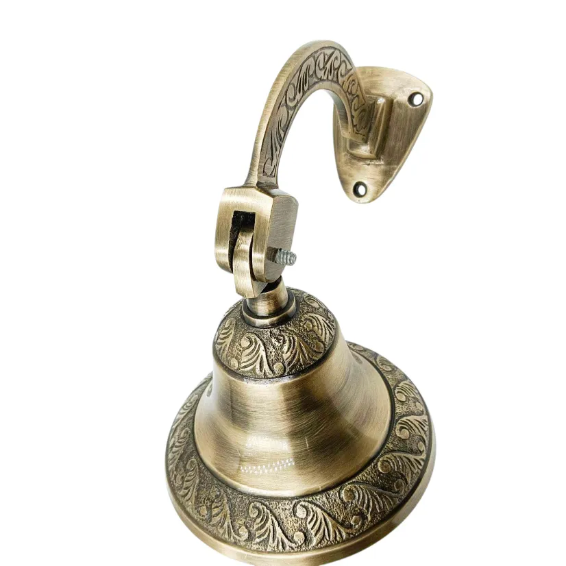 Bell brass Antique finish 7inch for mantap decorative bells (pack of 1pc)  door bell (1265)